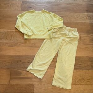 Zara Yellow Kids Sweatpants and Sweatshirt Set